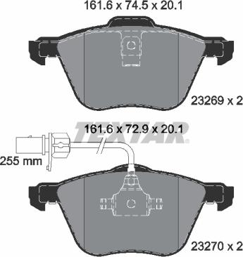 Textar 2326903 - Тормозные колодки, дисковые, комплект unicars.by