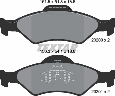 Textar 2320001 - Тормозные колодки, дисковые, комплект unicars.by