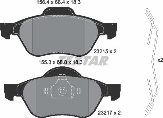 Textar 2321502 - Тормозные колодки, дисковые, комплект unicars.by