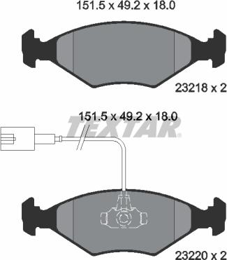 Textar 2321801 - Тормозные колодки, дисковые, комплект unicars.by