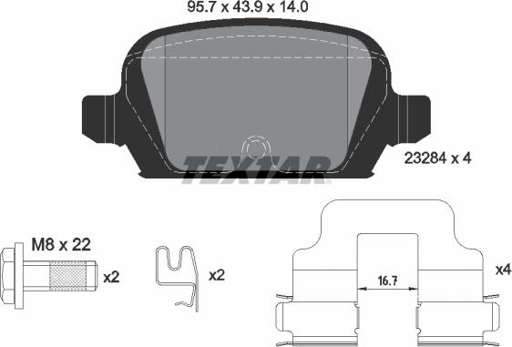 Textar 2328404 - Тормозные колодки, дисковые, комплект unicars.by