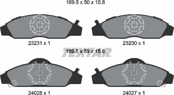 Textar 2323101 - Тормозные колодки, дисковые, комплект unicars.by