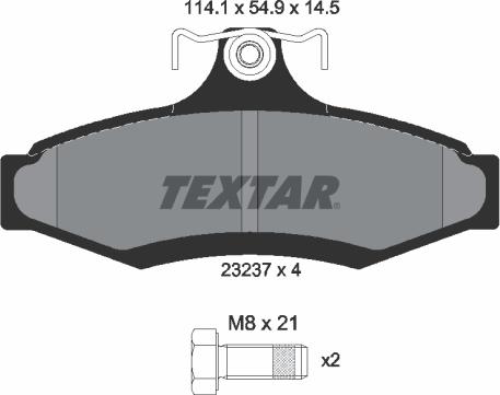 Textar 2323701 - Тормозные колодки, дисковые, комплект unicars.by