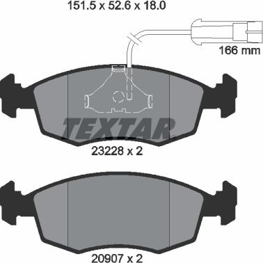 Textar 2322702 - Тормозные колодки, дисковые, комплект unicars.by