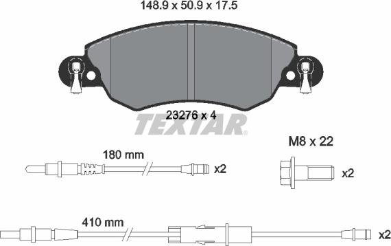 Textar 89014500 - Дисковый тормозной механизм, комплект unicars.by