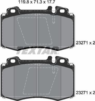 Textar 2327102 - Тормозные колодки, дисковые, комплект unicars.by