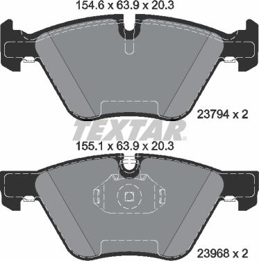 Textar 2379401 - Тормозные колодки, дисковые, комплект unicars.by