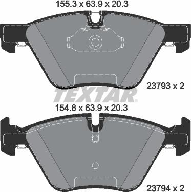 Textar 2379301 - Тормозные колодки, дисковые, комплект unicars.by