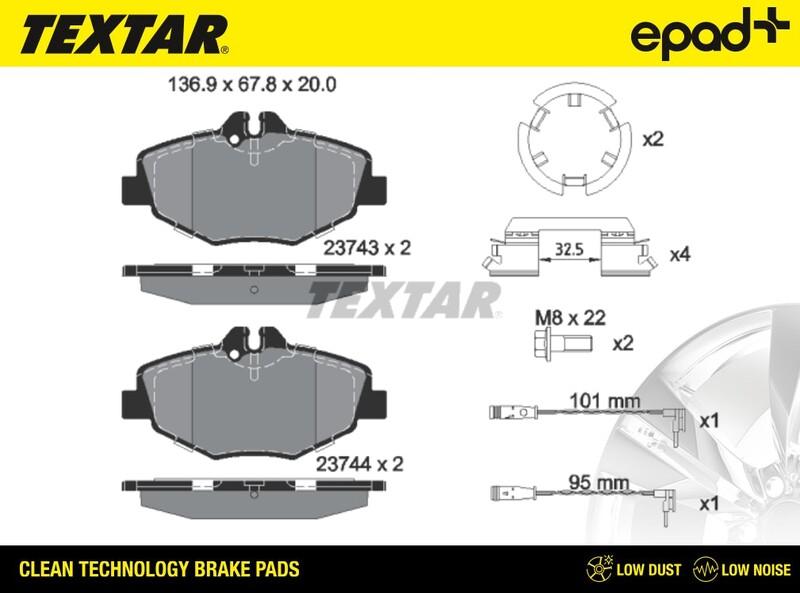 Textar 2374303CP - Тормозные колодки, дисковые, комплект unicars.by