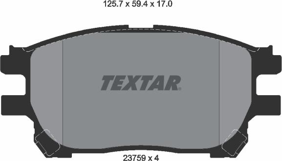 Textar 2375901 - Тормозные колодки, дисковые, комплект unicars.by