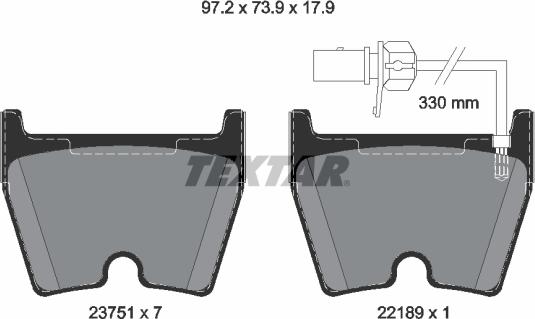 Textar 2375104 - Тормозные колодки, дисковые, комплект unicars.by