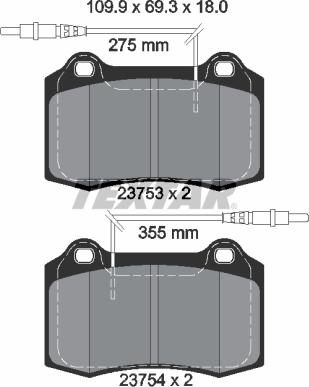 Textar 2375301 - Тормозные колодки, дисковые, комплект unicars.by