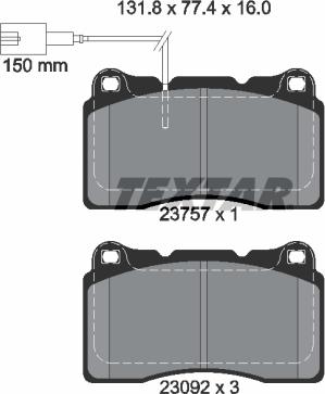 Textar 2375701 - Тормозные колодки, дисковые, комплект unicars.by