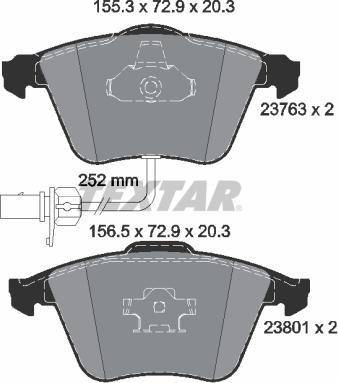 Textar 2376302 - Тормозные колодки, дисковые, комплект unicars.by