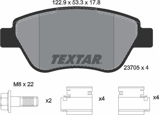 Textar 2370503 - Тормозные колодки, дисковые, комплект unicars.by