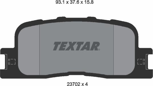 Textar 2370201 - Тормозные колодки, дисковые, комплект unicars.by