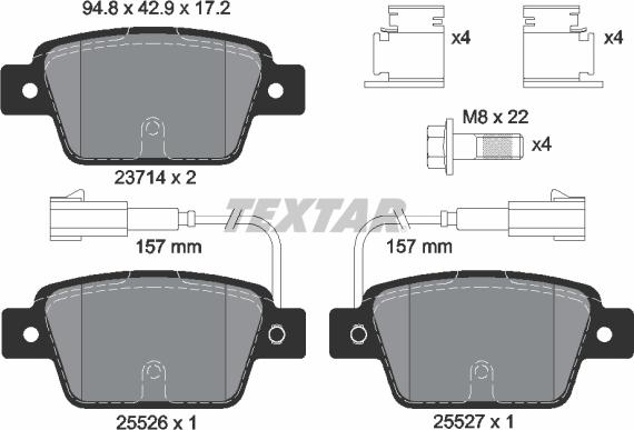 Textar 2371403 - Тормозные колодки, дисковые, комплект unicars.by