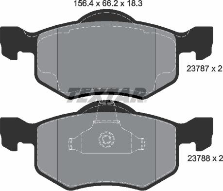 Textar 2378701 - Тормозные колодки, дисковые, комплект unicars.by