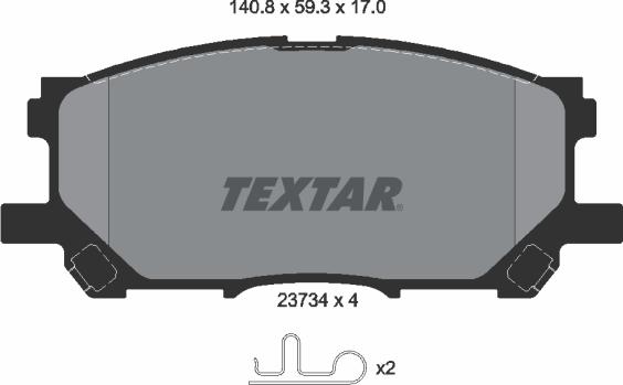 Textar 2373401 - Тормозные колодки, дисковые, комплект unicars.by