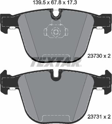 Textar 2373081 - Тормозные колодки, дисковые, комплект unicars.by