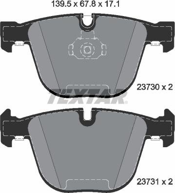 Textar 2373007 - Тормозные колодки, дисковые, комплект unicars.by