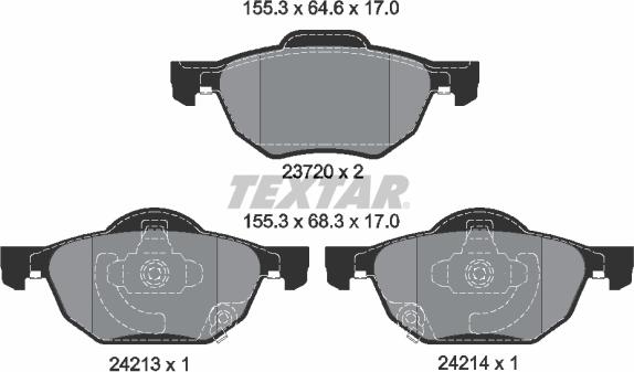 Textar 2372001 - Тормозные колодки, дисковые, комплект unicars.by