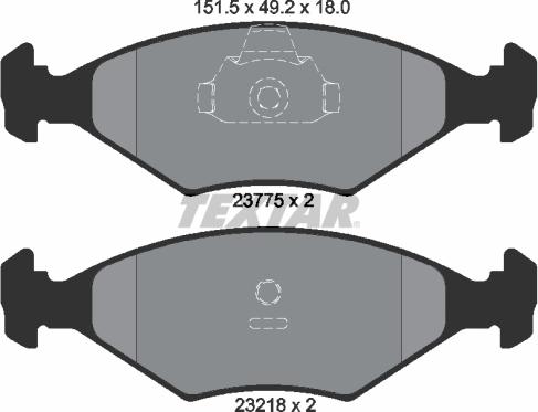 Textar 2377501 - Тормозные колодки, дисковые, комплект unicars.by