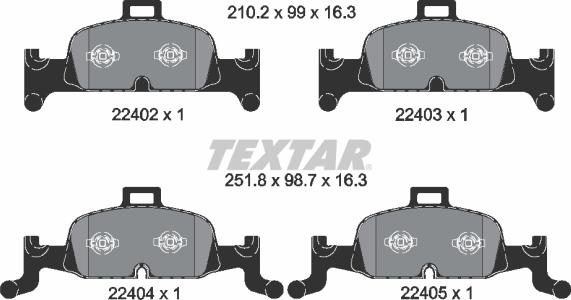 Textar 2240201 - Тормозные колодки, дисковые, комплект unicars.by