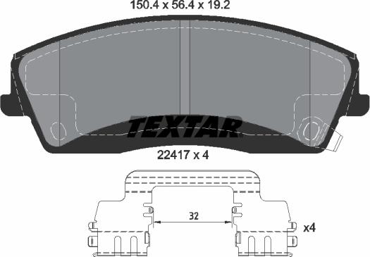 Textar 2241701 - Тормозные колодки, дисковые, комплект unicars.by