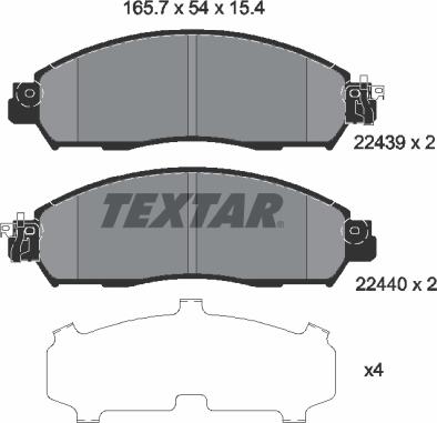 Textar 2243903 - Тормозные колодки, дисковые, комплект unicars.by