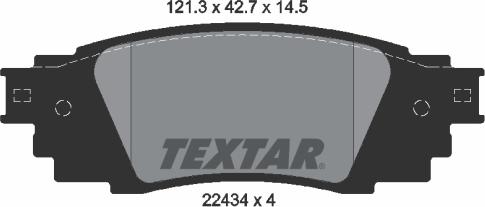 Textar 2243401 - Тормозные колодки, дисковые, комплект unicars.by