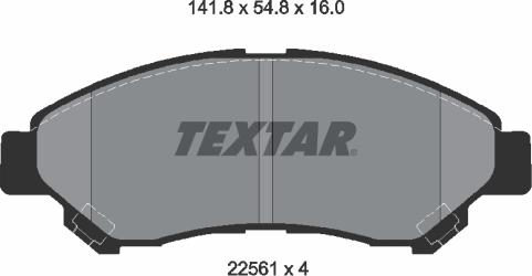 Textar 2256101 - Тормозные колодки, дисковые, комплект unicars.by