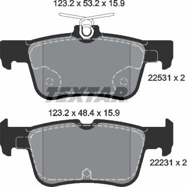 Textar 2253101 - Тормозные колодки, дисковые, комплект unicars.by