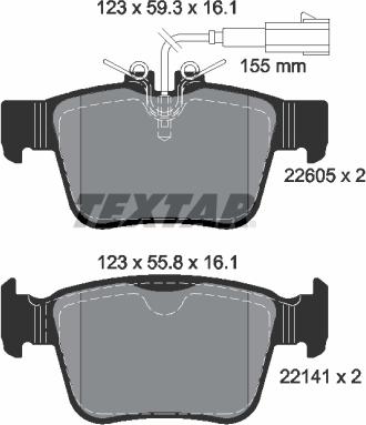 Textar 2260501 - Тормозные колодки, дисковые, комплект unicars.by