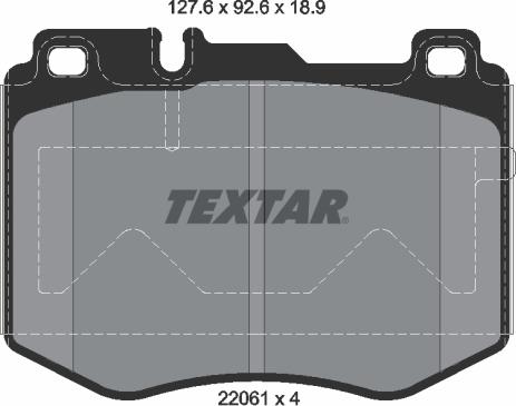 Textar 2206101 - Тормозные колодки, дисковые, комплект unicars.by