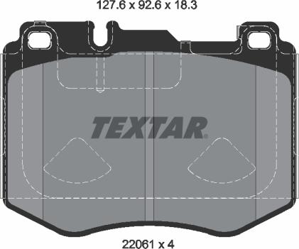 Textar 2206103 - Тормозные колодки, дисковые, комплект unicars.by