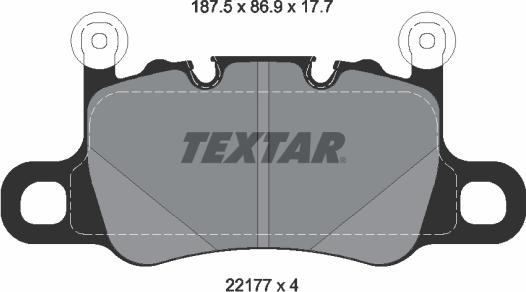 Textar 2217701 - Тормозные колодки, дисковые, комплект unicars.by