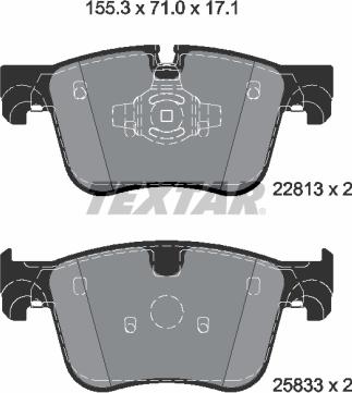 Textar 2281301 - Тормозные колодки, дисковые, комплект unicars.by