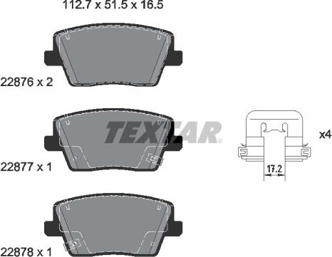 Textar 2287601 - Тормозные колодки, дисковые, комплект unicars.by