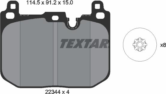 Textar 2234401 - Тормозные колодки, дисковые, комплект unicars.by