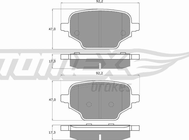 TOMEX brakes TX 19-92 - Тормозные колодки, дисковые, комплект unicars.by