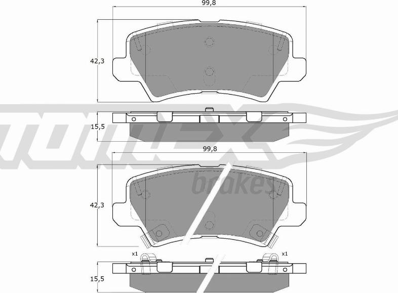 TOMEX brakes TX 19-67 - Тормозные колодки, дисковые, комплект unicars.by