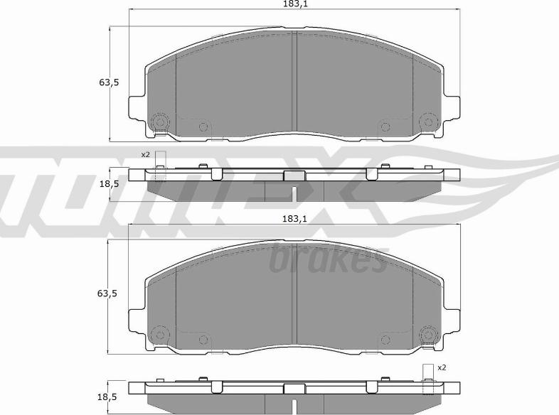 TOMEX brakes TX 19-19 - Тормозные колодки, дисковые, комплект unicars.by