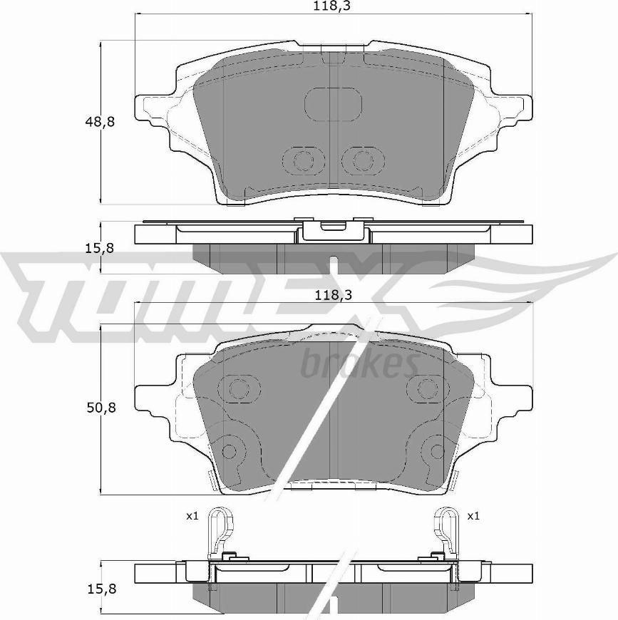 TOMEX brakes TX 19-83 - Тормозные колодки, дисковые, комплект unicars.by