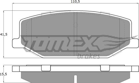 TOMEX brakes TX 19-36 - Тормозные колодки, дисковые, комплект unicars.by