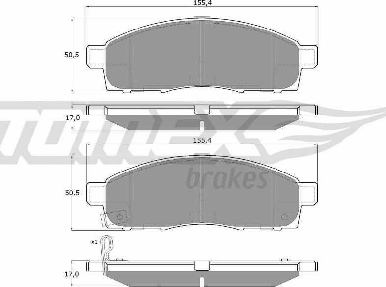 TOMEX brakes TX 19-37 - Тормозные колодки, дисковые, комплект unicars.by