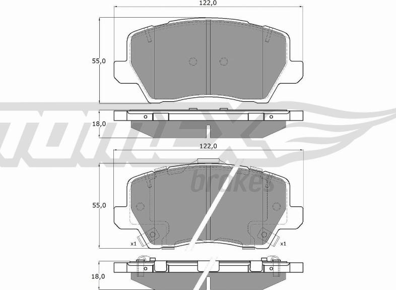 TOMEX brakes TX 19-75 - Тормозные колодки, дисковые, комплект unicars.by