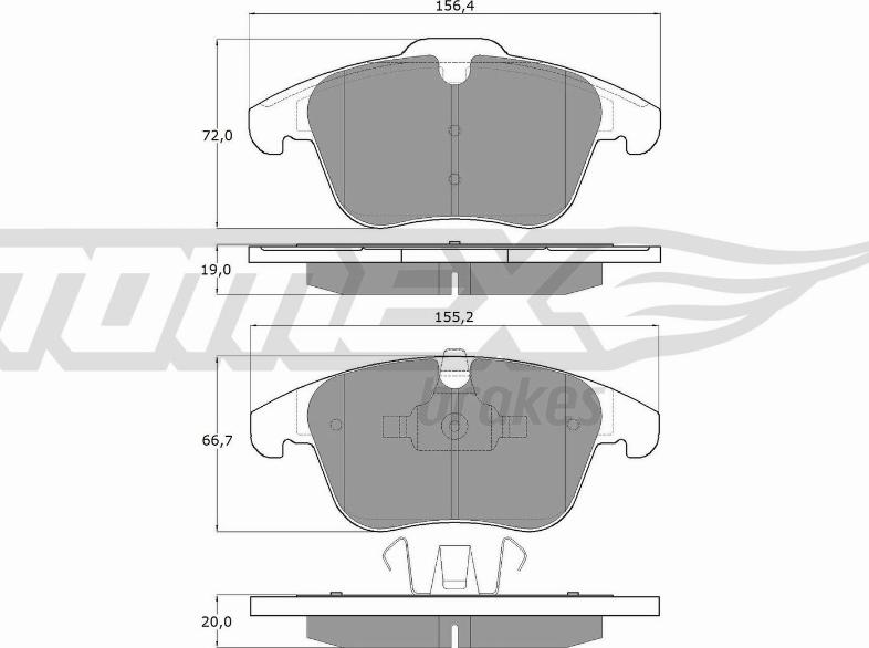 TOMEX brakes TX 14-47 - Тормозные колодки, дисковые, комплект unicars.by