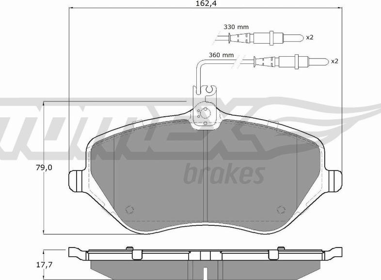 TOMEX brakes TX 14-68 - Тормозные колодки, дисковые, комплект unicars.by