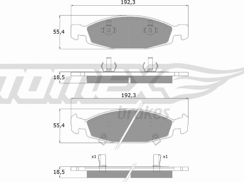 TOMEX brakes TX 14-89 - Тормозные колодки, дисковые, комплект unicars.by